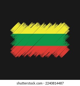 Lithuania Flag Brush Vector Illustration