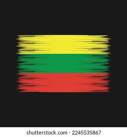 Ilustración del vector del pincel de bandera de Lituania
