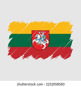 Litauische Flagge - Vektorgrafik mit Pinselspitze