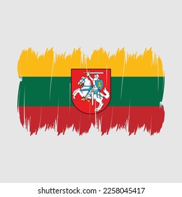 Litauische Flagge - Vektorgrafik mit Pinselspitze
