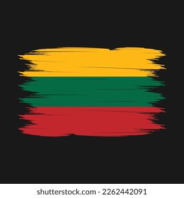 Lithuania Flag Brush Vector Illustration