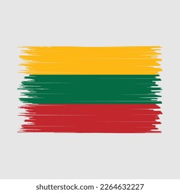 Lithuania Flag Brush Vector Illustration