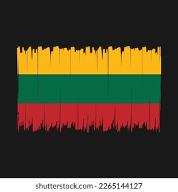 Lithuania Flag Brush Vector Illustration