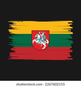Lithuania Flag Brush Vector Illustration