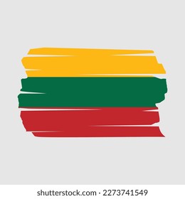 Ilustración del vector del pincel de bandera de Lituania