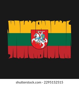 Litauische Flagge - Vektorgrafik mit Pinselspitze