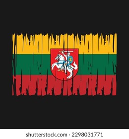 Lithuania Flag Brush Vector Illustration