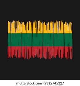 Lithuania Flag Brush Vector Illustration