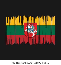 Lithuania Flag Brush Vector Illustration