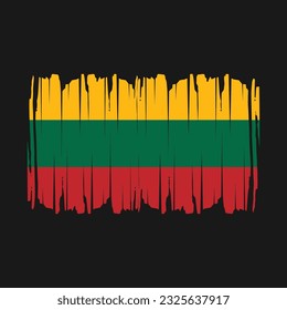 Lithuania Flag Brush Vector Illustration