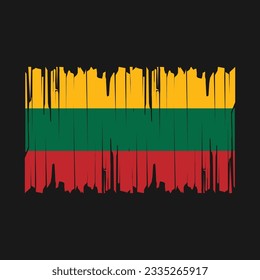 Lithuania Flag Brush Vector Illustration