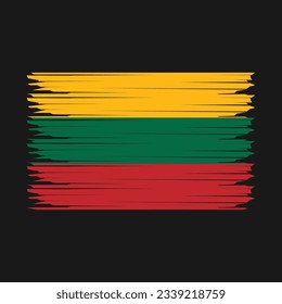 Litauische Flagge - Vektorgrafik mit Pinselspitze