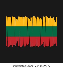 Lithuania Flag Brush Vector Illustration