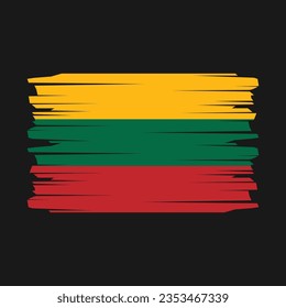 Lithuania Flag Brush Vector Illustration