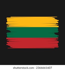 Lithuania Flag Brush Vector Illustration