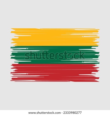 Lithuania Flag Brush Vector Illustration