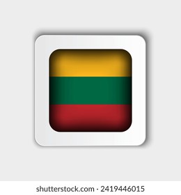 Lithuania Flag Button Flat Design