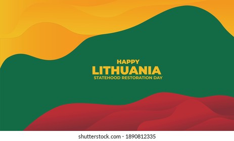 Lithuania flag color Background design for Lithuania Statehood Day design.