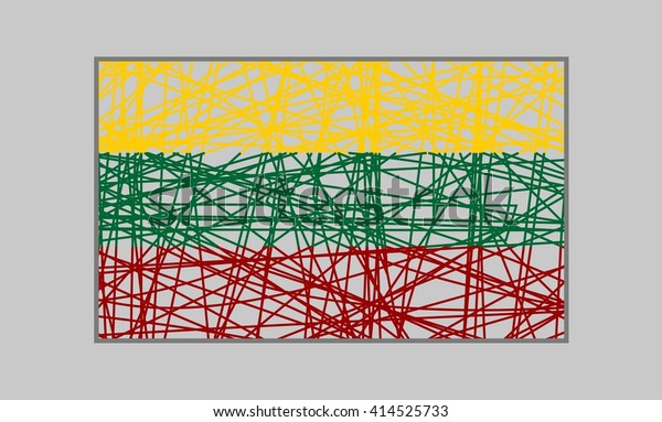 Lithuania Flag Design Concept Flag Painted Stock Vector Royalty Free 414525733
