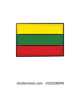  Lithuania flag in drawing style isolated vector. Hand drawn object illustration for your presentation, teaching materials or others.