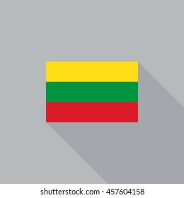 Lithuania flag flat design vector illustration