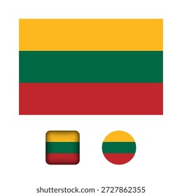 Lithuania Flag Flat Icons Collection
