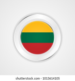 Lithuania flag in glossy vector icon.