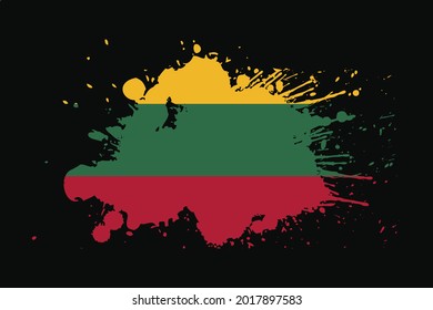 Litauen Flagge mit Grunge-Effekt Design. Es wird verwendet T-Shirt Grafiken, Druck, Poster und Hintergrund.