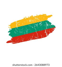 Lithuania flag with grunge effect – vintage Lithuanian flag vector illustration