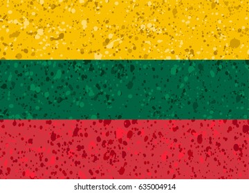 lithuania flag grunge illustration