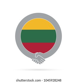 Lithuania flag handshake icon. agreement, welcome, cooperation concept