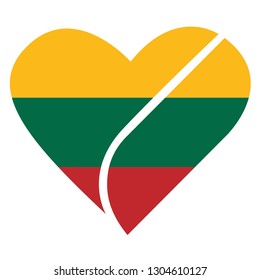Lithuania flag in heart