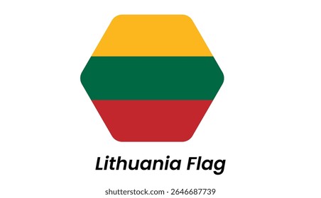 Litauen-Flaggensymbol mit horizontalen gelben, grünen und roten Streifen im klaren Vektorstil.