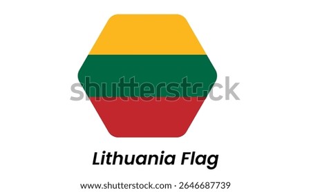 Lithuania flag icon with horizontal yellow, green, and red stripes in clean vector style.