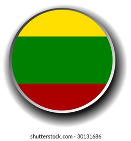 lithuania flag icon - vector button