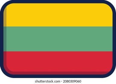Lithuania flag illustration icon design flat