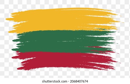 Litauische Flagge einzeln. Pinseldesign-Stil. Vektorgrafik