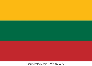 Lithuania flag isolated in official colors and proportion correctly vector