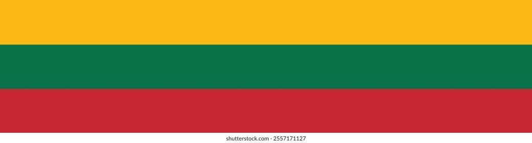 Lithuania flag long banner digital vector illustration