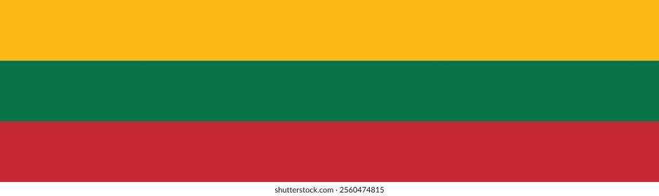 Lithuania flag long banner digital vector illustration