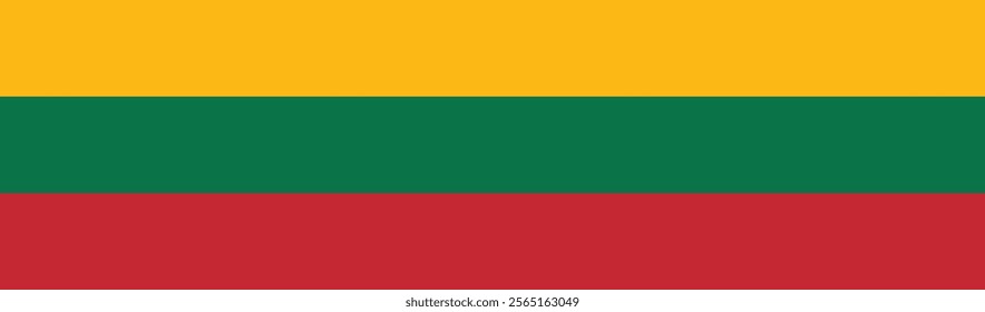 Lithuania flag long banner digital vector illustration