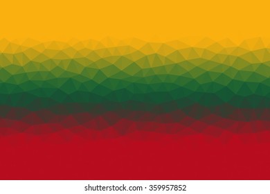 Lithuania flag low poly triangular abstract background.