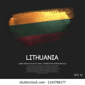 Lithuania Flag Made of Glitter Sparkle Brush Paint Vector