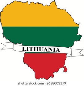 Lithuania flag map, national identity.