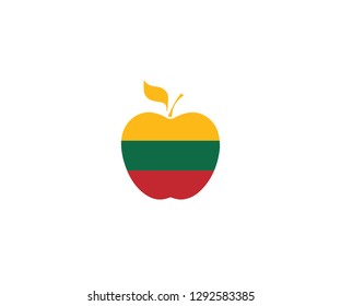 Lithuania flag national apple shape symbol decoration