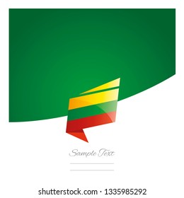 Lithuania flag New abstract origami green background banner vector