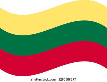 Lithuania flag, official colors and proportion correctly. National Lithuania flag. Flat