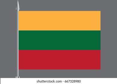 Lithuania Flag. Official colors and proportion correctly. National Flag of Lithuania. Lithuania Flag vector illustration. Lithuania Flag vector background.