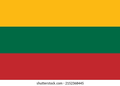 Lithuania flag official standard shape color ,Symbols of Lithuania,vector illustration