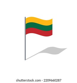 Lithuania flag on pole vector graphics